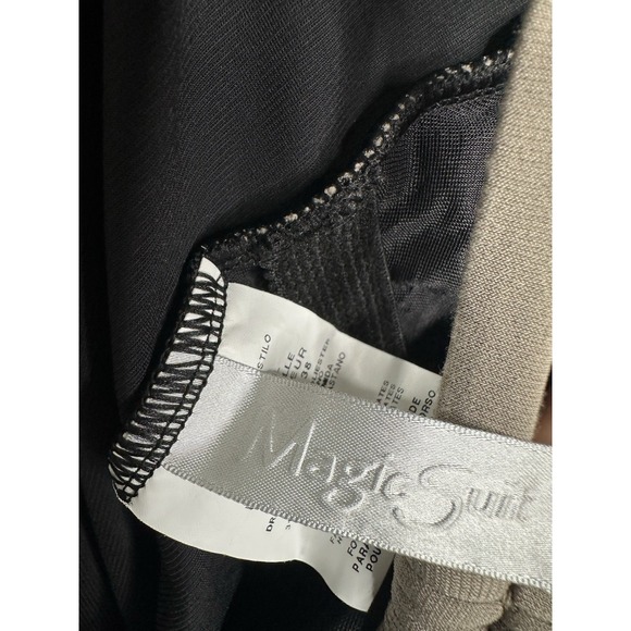 Magic Suit by Miraclesuit Lisa Taupe Gray Black Slimming One Piece Swimsuit Sz 8 - Picture 5 of 8